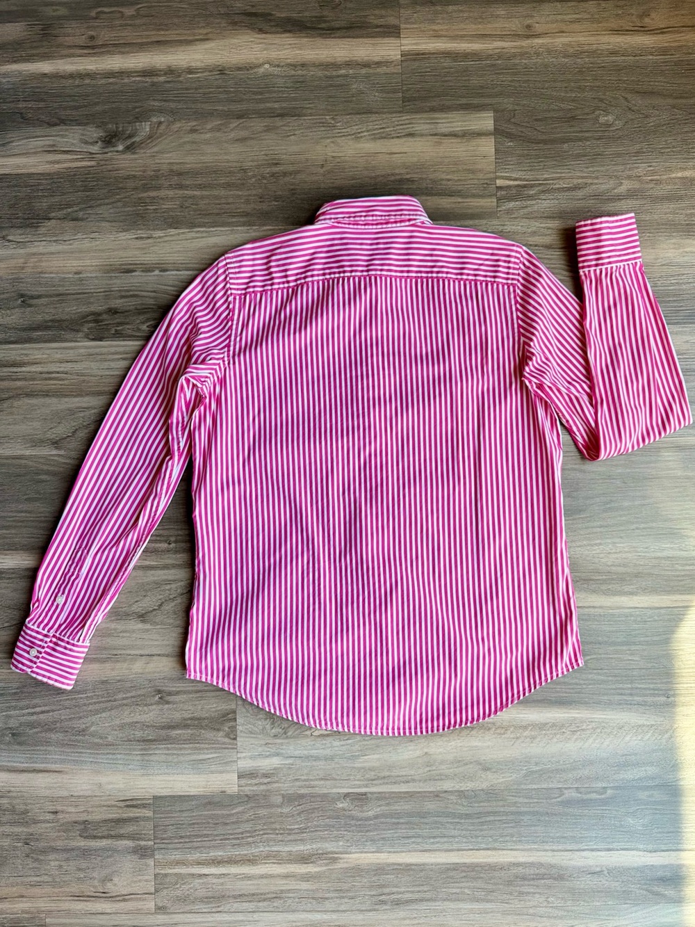 Preppy Lauren Ralph Lauren Pink Stripe Cotton LRL embroidery Button Down Shirt - Picture 12 of 13